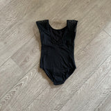 Bloch, Mesh Shoulder Leotard in Black, Child 6/7 - Final Sale