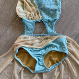 Bryn Lavinia, Semi Custom Open Back Sky Blue Costume with Mesh Skirt, CM - Final Sale