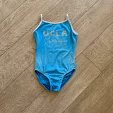 Rebecca's Mom, UCLA Gymnastics Cami Leotard in Sky Blue, Child 8/10 - Final Sale