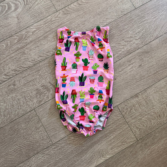Happy Cactus Emoji Leotard in Pink, Child 6 - Final Sale