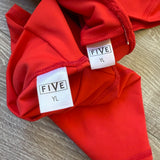 Five Dancewear, Key Hole Crop Top and Shorts Set in Bright Red, Child 6/7 - Final Sale