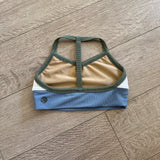 Five Dancewear, Ribbed Boss Bra in White Blue, YL Child 7/8 - Final Sale