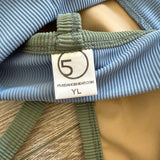 Five Dancewear, Ribbed Boss Bra in White Blue, YL Child 7/8 - Final Sale