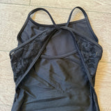 Lace Detail Cami Leotard in Black, CS Child 6/7 - Final Sale