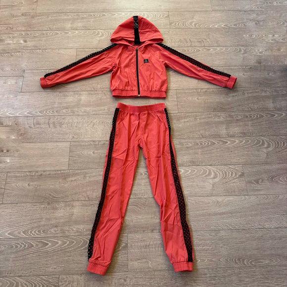 Sparkle Stagewear, Dusk Orange Jacket and Pants Hip Hop Set, YXL 12/14