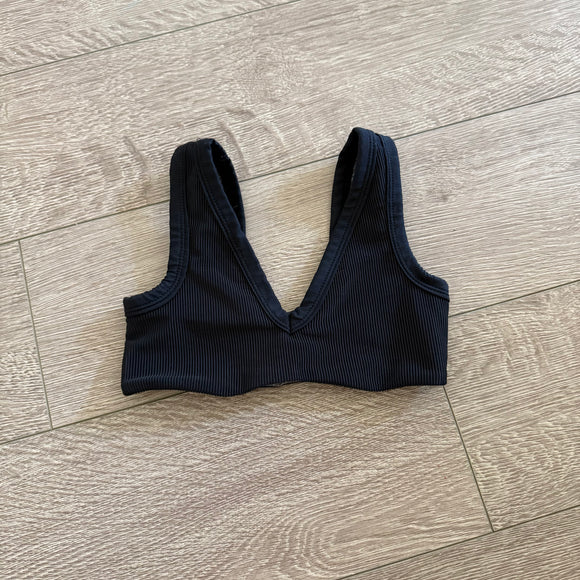 Five Dancewear, V Ribbed Bralette in Black, YL Child 7/8 - Final Sale