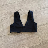 Five Dancewear, V Ribbed Bralette in Black, YL Child 7/8 - Final Sale