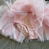 Bloch, Puff Shoulders Mesh Back Velvet Tutu Dress in Pink, Child 4/6