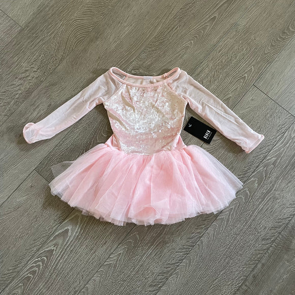 Bloch, Mesh Sleeves Velvet Tutu Dress in Pink, Child 6