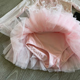 Bloch, Mesh Sleeves Velvet Tutu Dress in Pink, Child 6