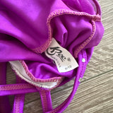 k-Bee, Mesh Long Sleeves Rhinestone Competition Leotard in Violet Purple, Child 8/10 - Final Sale