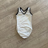 Black Spangle Leotard in Silver White, CM Child 6/8 - Final Sale