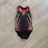 GK Elite, Simone Biles Rays Leotard in Black with Neon Trim, CL Child 8/10 - Final Sale