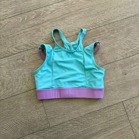 Balera, Strappy Back Crop Top in Pastel Blue Purple, CM Child 10/12 - Final Sale