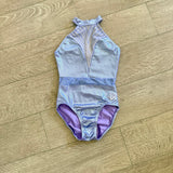 GK Elite, Jordan Chiles Shimmer Purple Blue Leotard, CL Child 8/10