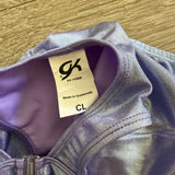 GK Elite, Jordan Chiles Shimmer Purple Blue Leotard, CL Child 8/10