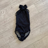 Five Dancewear, Halter Mesh Detail Low Back Leotard in Black, YL Child 7/8 - Final Sale