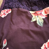 Chelsea B, Open Back Mesh Detail Floral Leotard in Plum Purple, CL Child 10/12 - Final Sale