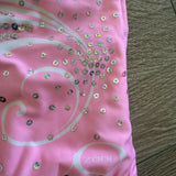 Chalk Warrior, Unique Back Soft Pink White Swirls Spangles Leotard, YL - Final Sale
