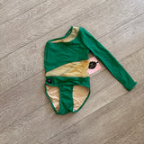Kandi Kouture, Mesh Detail One Sleeve Leotard in Green, CM Child 5/6