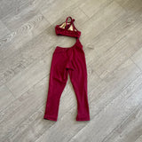 Second Skin, Mesh Detail Unitard in Wine Red, CS Child 5/6 - Final Sale