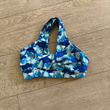 Purple Pixies, Criss Cross Top in Blue Floral, CM Child 8/10