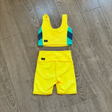 Tiger Friday, Chevy Crop Top and Biker Shorts in Lemon Drop Yellow, CM Child 6/8 - Final Sale