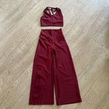 Five Dancewear, Crop Top and Wide Leg Pant in Wine Red, Child 12/14 - Final Sale
