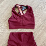 Five Dancewear, Crop Top and Wide Leg Pant in Wine Red, Child 12/14 - Final Sale