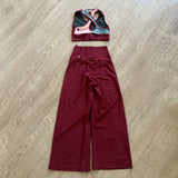 Five Dancewear, Crop Top and Wide Leg Pant in Wine Red, Child 12/14 - Final Sale