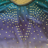 Darcy, Mermaid Ombre Leotard in Teal Purple White with Stones, Child 5/6 - Final Sale