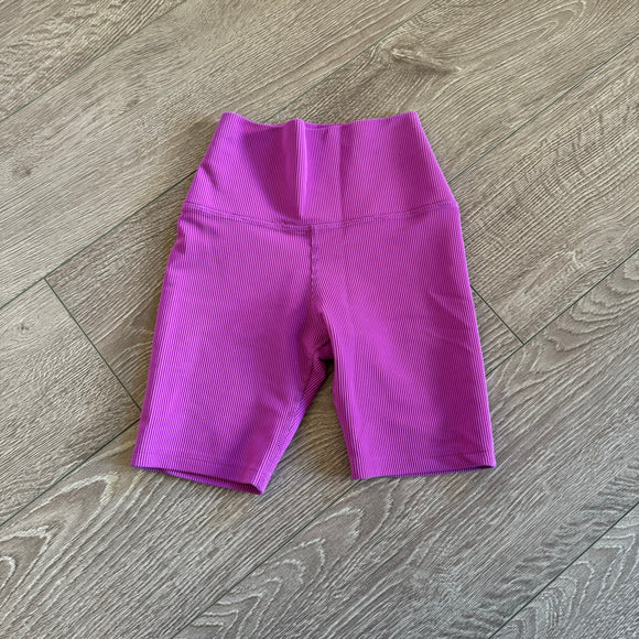 Five Dancewear, Ribbed Biker Short in Purple, YL Child 7/8
