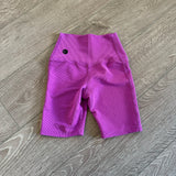 Five Dancewear, Ribbed Biker Short in Purple, YL Child 7/8