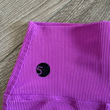 Five Dancewear, Ribbed Biker Short in Purple, YL Child 7/8