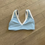 Five Dancewear, V Ribbed Bralette in Sky Blue, AM Women's 4/6 - Final Sale