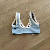Five Dancewear, V Ribbed Bralette in Sky Blue, AM Women's 4/6 - Final Sale