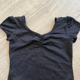 Danskin, Basic Short Sleeves Black Leotard, Child 7/8 - Final Sale