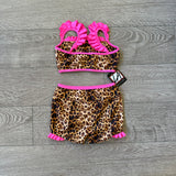 LA Dance Designs, Itsy Ruffle Set in Cheetah Pink, CXL Child 8/10