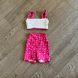 Five Dancewear, Two Faced Reversible Bra and Everyday Short 3" in Pink Five, YL Child 7/8