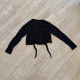 Baby Soft Ballet Wrap Crop Top in Black, Child 6/7 - Final Sale