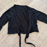 Baby Soft Ballet Wrap Crop Top in Black, Child 6/7 - Final Sale