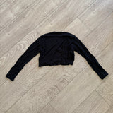 Baby Soft Ballet Wrap Crop Top in Black, Child 6/7 - Final Sale
