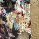 GK Elite, Simone Biles Blue Mesh Open Back Tie Dye Leotard, CL Child 8/10 - Final Sale