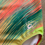 GK Elite, Simone Biles Bright Yellow Green Orange Leotard, CL Child 8/10 - Final Sale