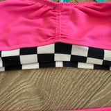 TaytrVibe, Neon Blue Pink Checkered Set, Child 8 - Final Sale