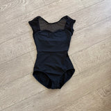 Capezio, Low Back Mesh Detail Leotard in Black, AS - Final Sale