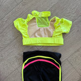 Open Back Neon Crop Top and Pants Set, Child 7/8 - Final Sale