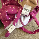 Five Dancewear, Ditzy Floral Bralette and V Shorts Set in Purple, YXL Child 10