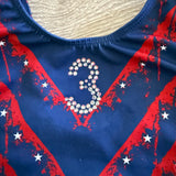 GK Elite, Red Navy Leotard with Gems, CL Child 8/10 - Final Sale