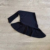 Soel Dancewear, Side Tie High Low Tango Ballroom Skirt in Black, CM Child 7/8 - Final Sale